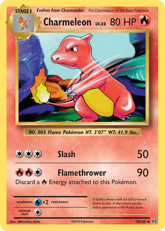 Charmeleon 10/108 Uncommon Reverse Holo Evolutions NM/M
