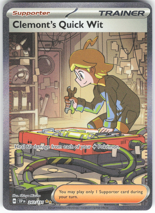 Clemont's Quick Wit - Special Illustration Rare SV08: Surging Sparks 243/191 NM