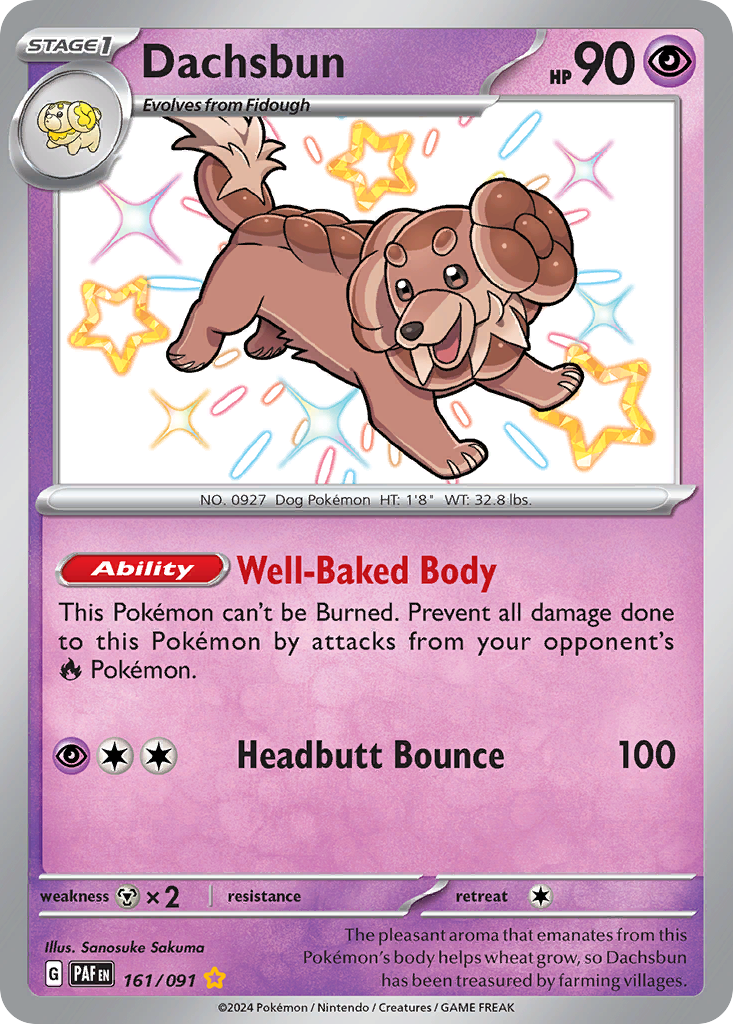 Dachsbun 161/091 Shiny Rare Paldean Fates NM/M