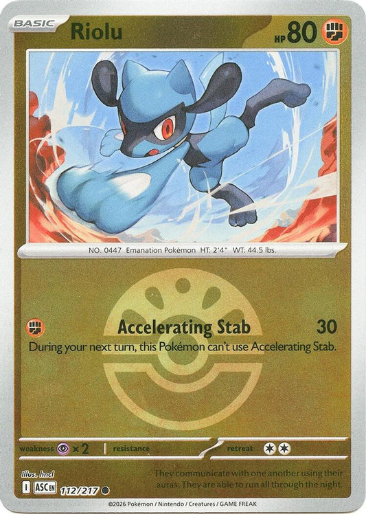 Riolu (Friend Ball) 112/217 Common Reverse Holo Ascended Heroes NM/M