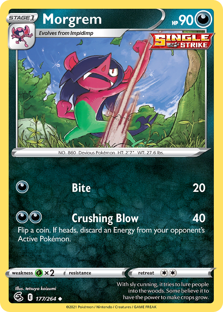Morgrem 177/264 UnCommon Reverse Holo Reverse Holo Fusion Strike NM/LP