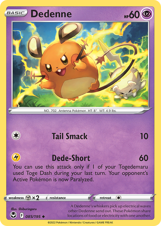 Dedenne 085/195 Uncommon Reverse Holo Silver Tempest NM/LP