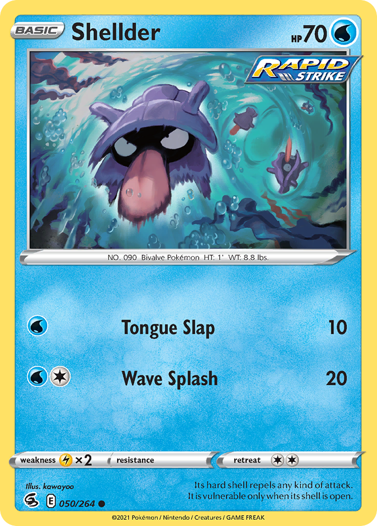 Shellder 050/264 Common Reverse Holo Fusion Strike NM/LP