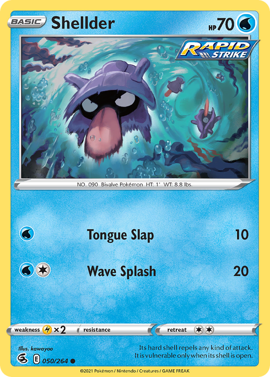 Shellder 050/264 Common Reverse Holo Fusion Strike NM/LP