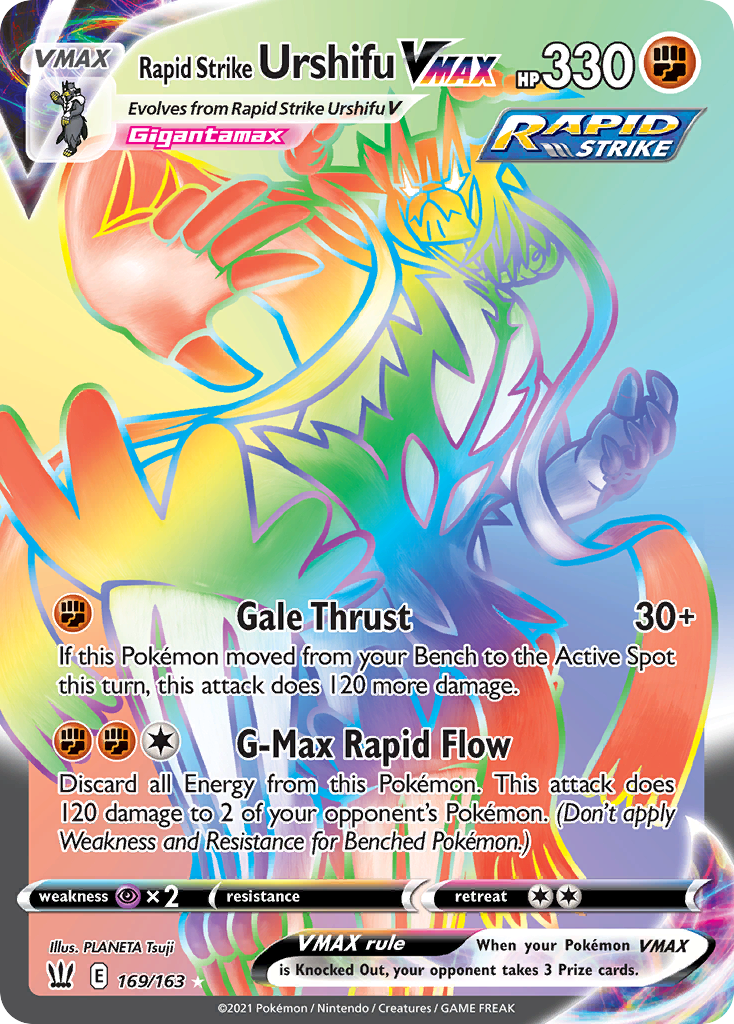 Rapid Strike Urshifu VMAX 169/163 Rainbow Rare Battle Styles NM/M