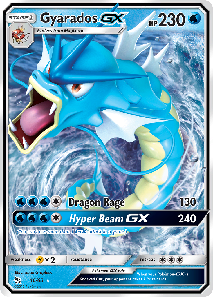 Gyarados GX 16/68 GX Rare Hidden Fates Holo NM/M