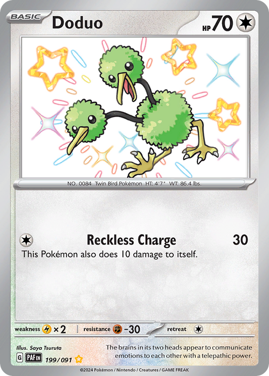 Doduo 199/091 Shiny Rare Paldean Fates NM/M
