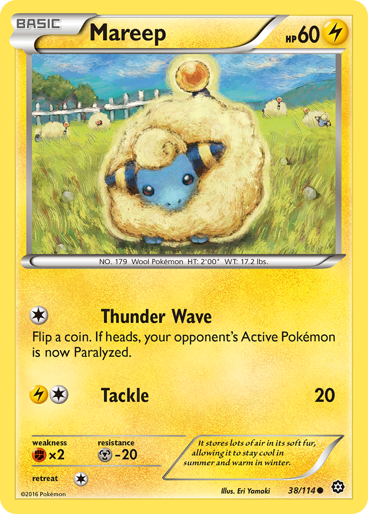 Mareep 38/114 Common Reverse Holo Steam Siege NM/LP