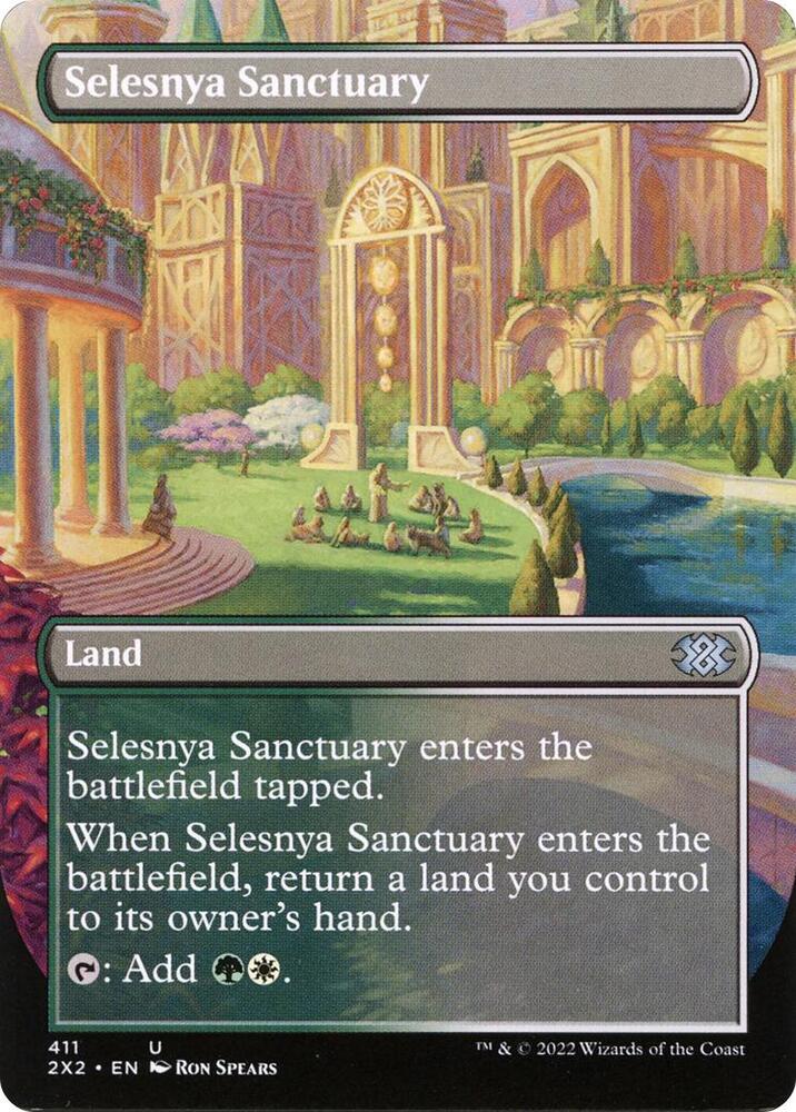 Selesnya Sanctuary (Borderless) 411 Uncommon Double Masters 2022 Foil NM/M
