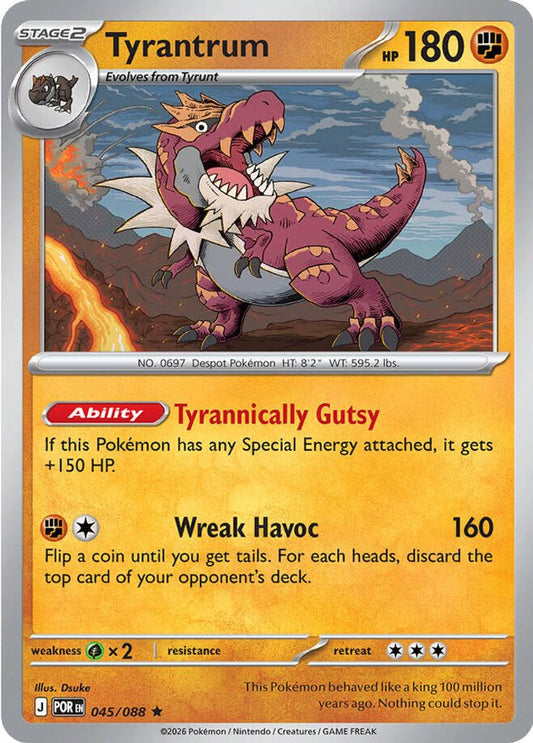 Tyrantrum 045/088 Rare Reverse Holo Perfect Order NM/M