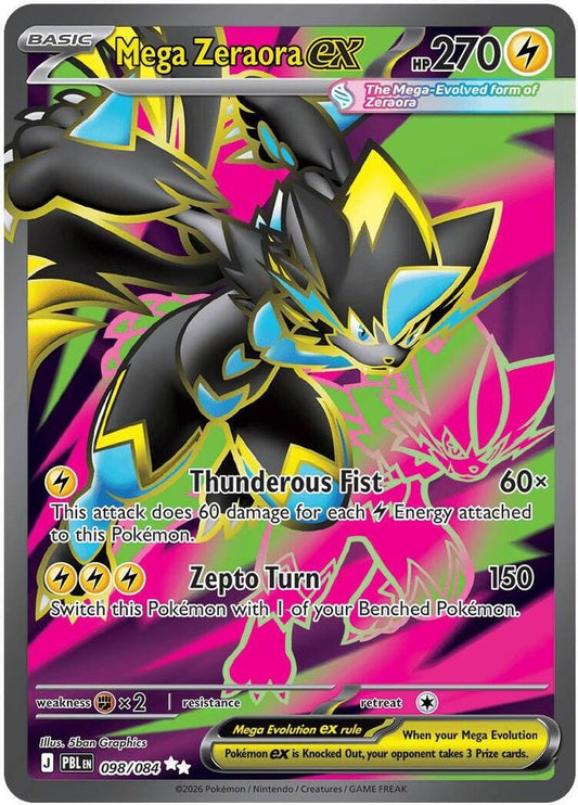 Mega Zeraora ex 098/084 Ultra Rare Pitch Black NM/M