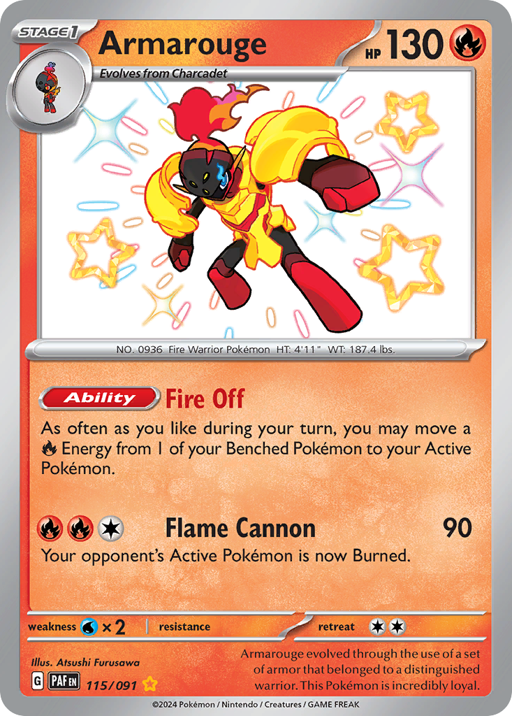 Armarouge 115/091 Shiny Rare Paldean Fates NM/M