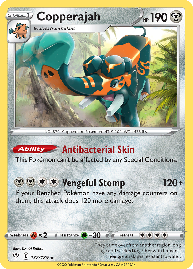 Copperajah 132/189 Rare Darkness Ablaze Holo NM/LP