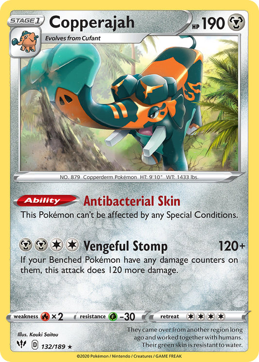 Copperajah 132/189 Rare Darkness Ablaze Holo NM/LP