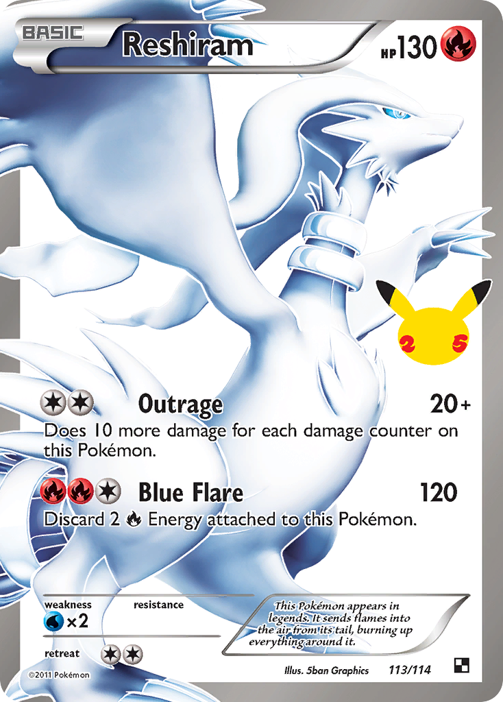 Reshiram 113/114 Classic Collection Celebrations: Classic Collection NM/M
