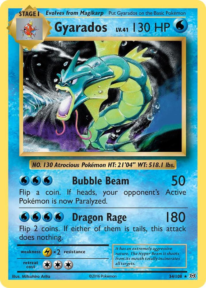 Gyarados 34/108 Rare Evolutions Holo NM/LP