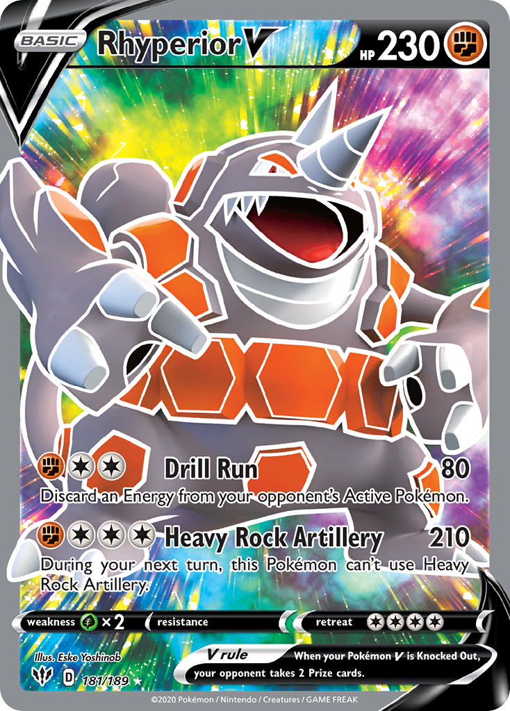 Rhyperior V 181/189 Ultra Rare Darkness Ablaze NM/M