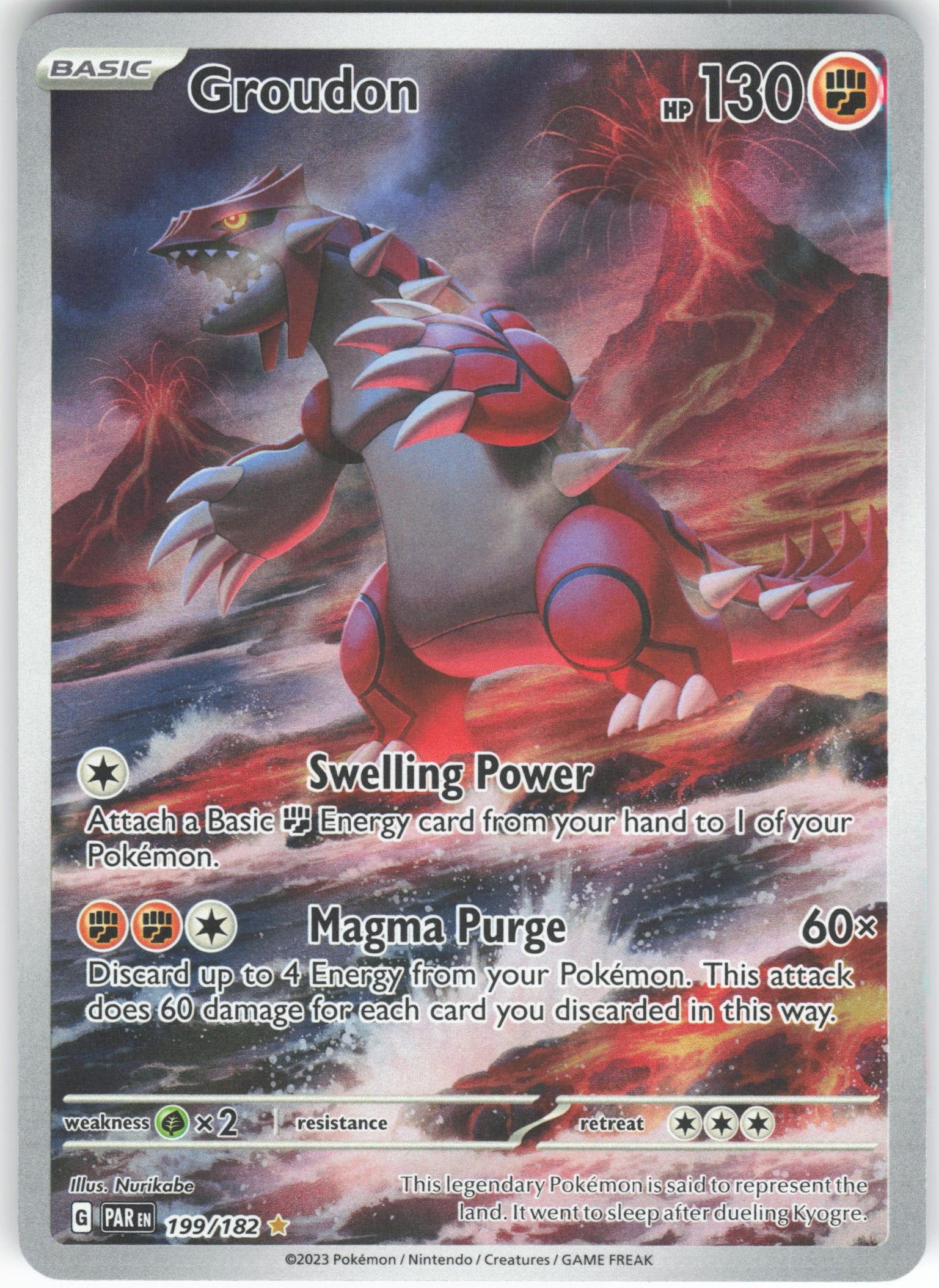 Groudon - Illustration Rare SV04: Paradox Rift 199/182 NM