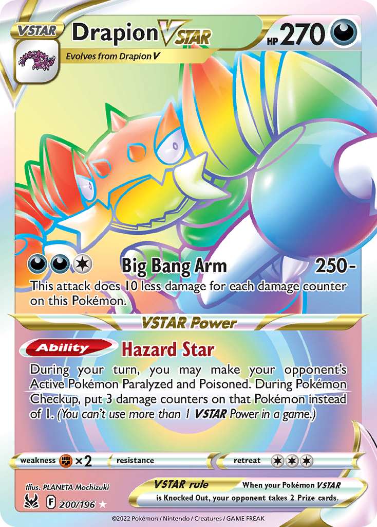 Drapion VSTAR 200/196 Rainbow Rare Lost Origin NM/M