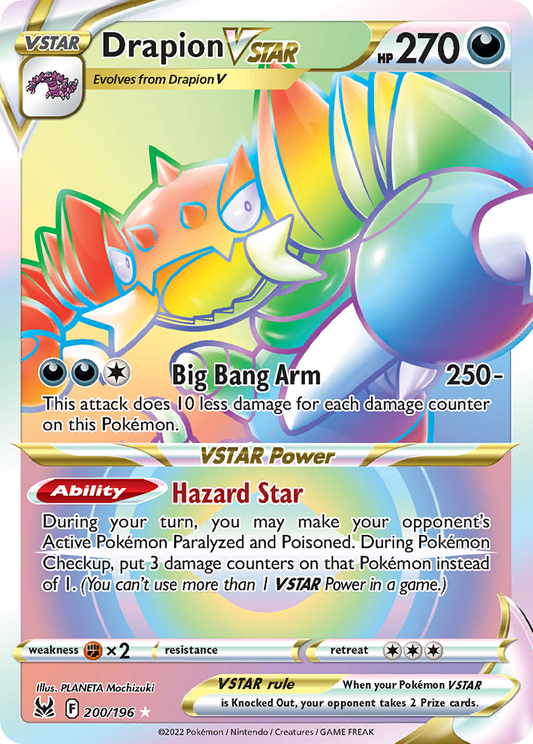 Drapion VSTAR 200/196 Rainbow Rare Lost Origin NM/M