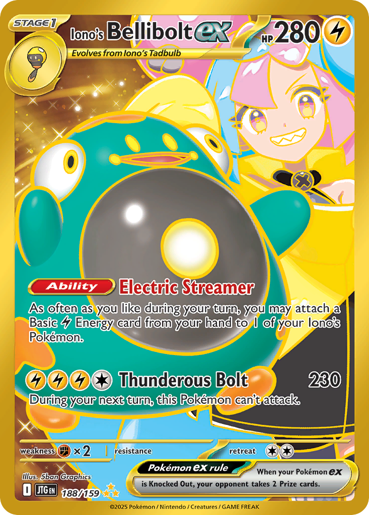 Iono's Bellibolt ex 188/159 Hyper Rare Journey Together NM/M