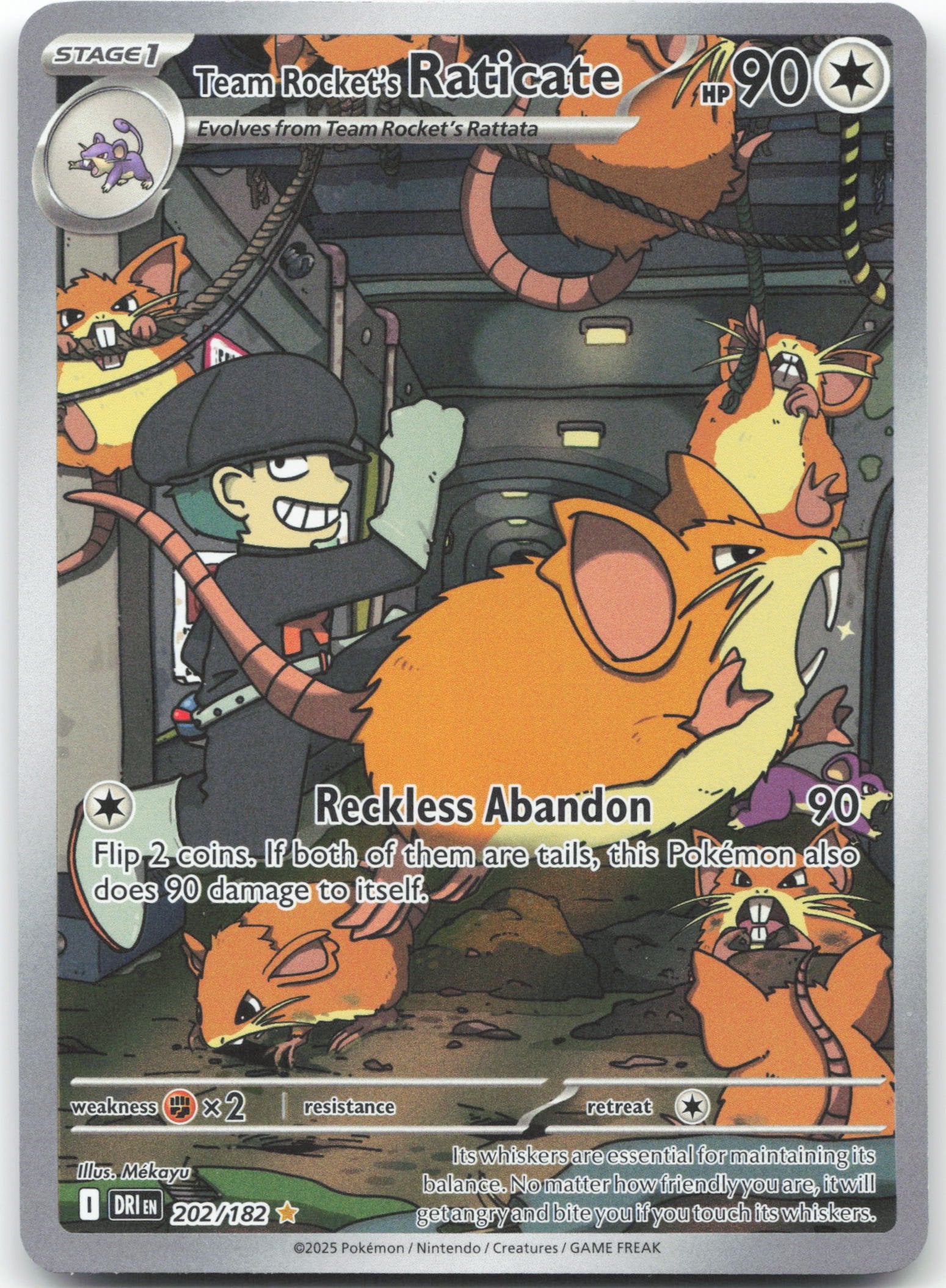 Team Rocket's Raticate - Illustration Rare SV10: Destined Rivals 202/182 NM