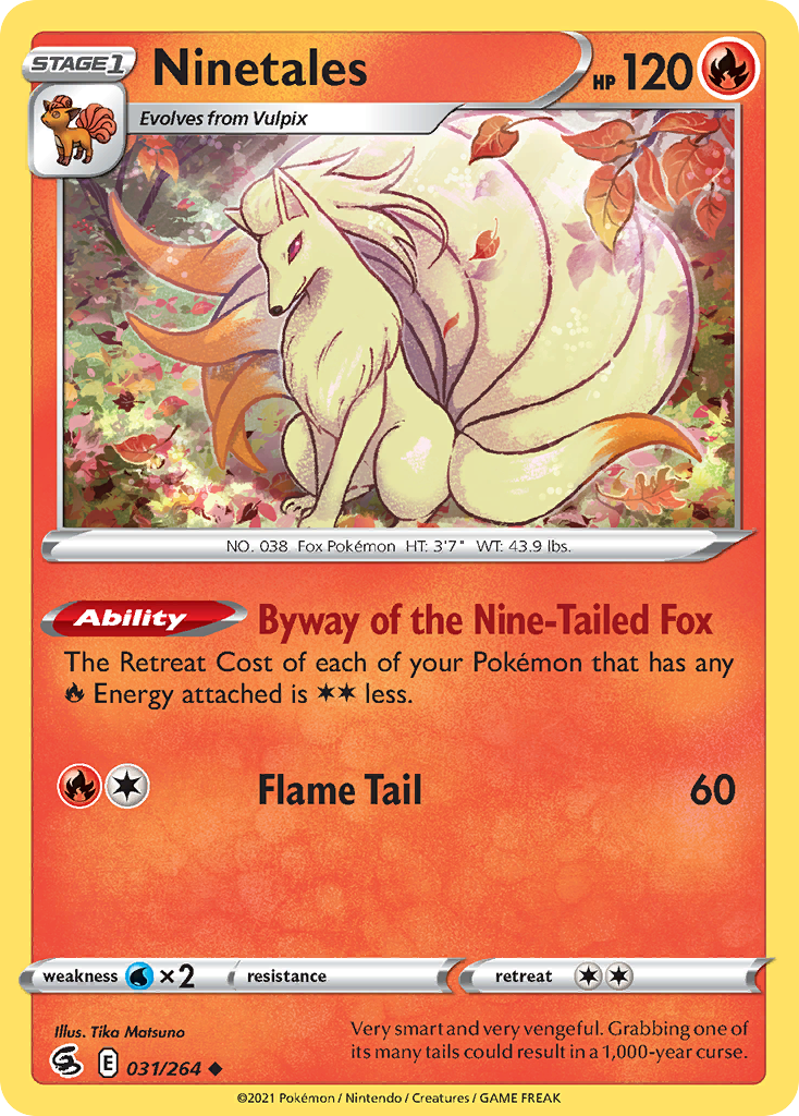 Ninetales 031/264 Uncommon Reverse Holo Fusion Strike NM/LP