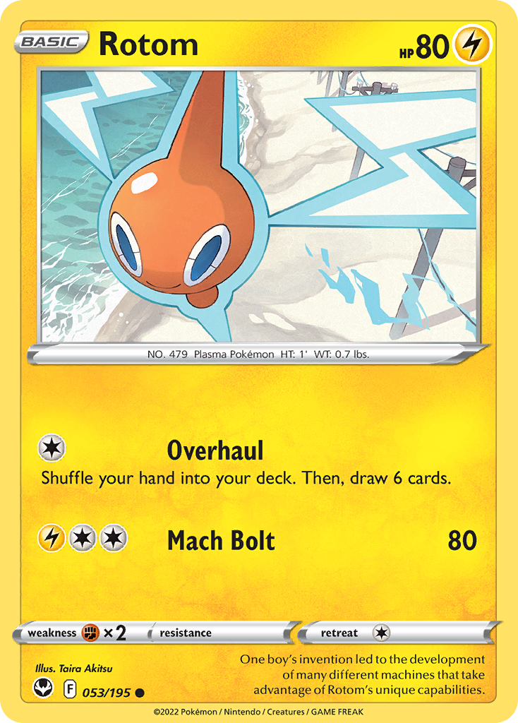 Rotom 053/195 Common Reverse Holo Silver Tempest NM/LP
