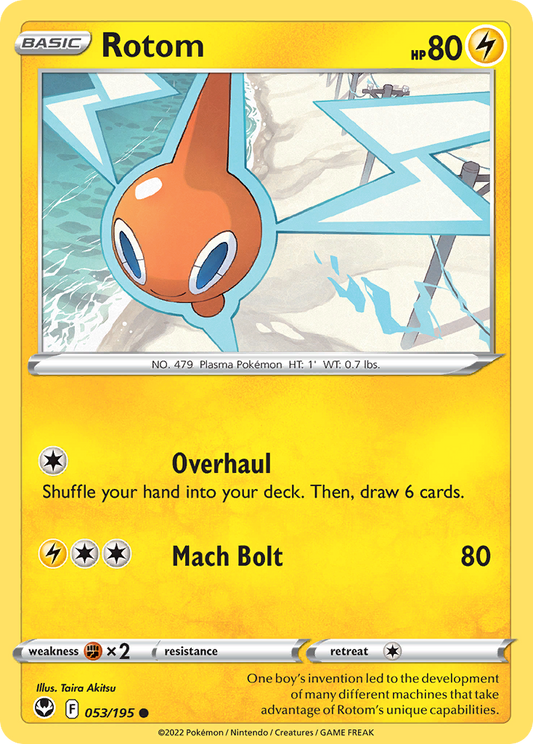 Rotom 053/195 Common Reverse Holo Silver Tempest NM/LP