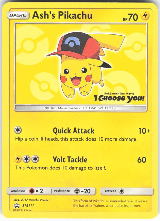 Ash's Pikachu - SM111 Promo Sun & Moon Promo DMG
