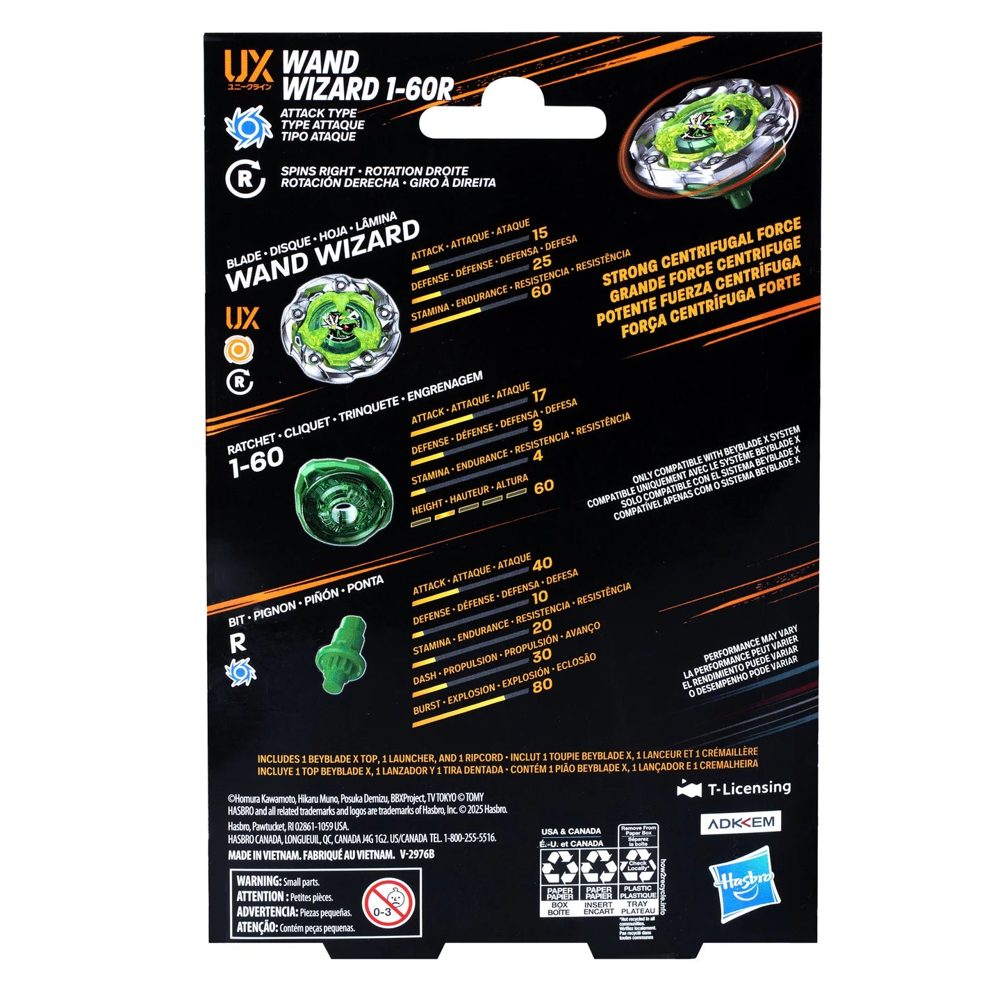 Beyblade X Wand Wizard 1-60R UX Starter Pack