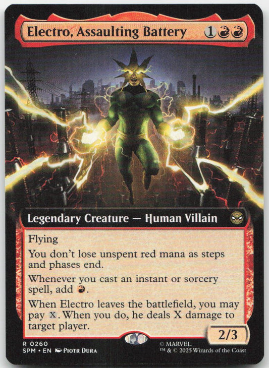 Electro, Assaulting Battery (Extended Art) R Marvel's Spider-Man 260 NM