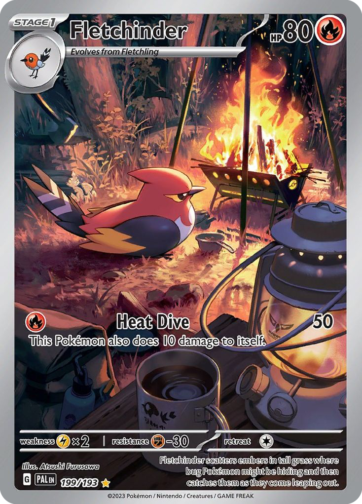 Fletchinder 199/193 Illustration Rare Paldea Evolved NM/M