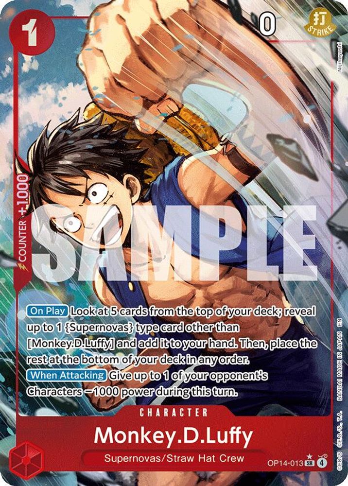 Monkey.D.Luffy OP14-013 Super Rare The Azure Sea's Seven NM/M