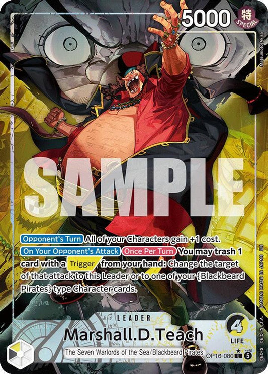 Marshall.D.Teach (080) (Alternate Art) OP16-080 Leader The Time of Battle NM/M