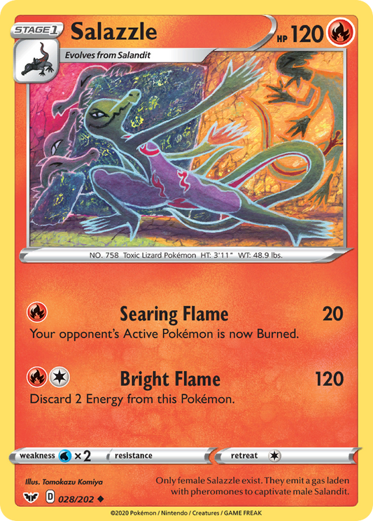 Salazzle 028/202 Uncommon Reverse Holo Sword & Shield NM/LP