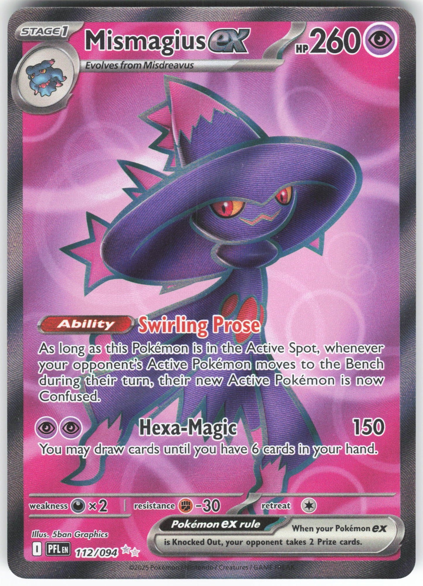 Mismagius ex - Ultra Rare ME02: Phantasmal Flames 112/094 NM