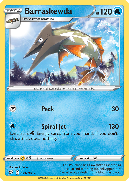 Barraskewda 053/192 Rare Reverse Holo Rebel Clash NM/LP