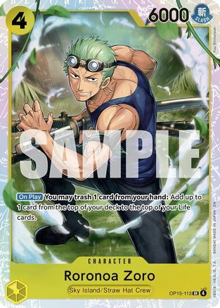 Roronoa Zoro OP15-113 Super Rare Adventure on Kami's Island Foil NM/M