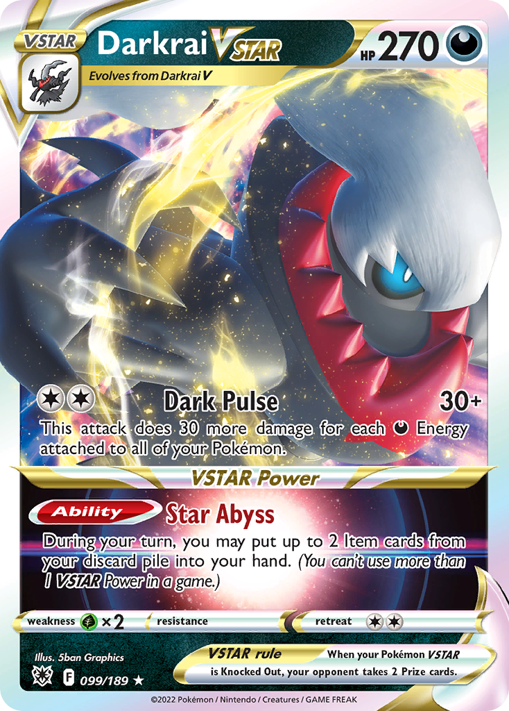 Darkrai VSTAR 099/189 VSTAR Rare Astral Radiance Holo NM/M