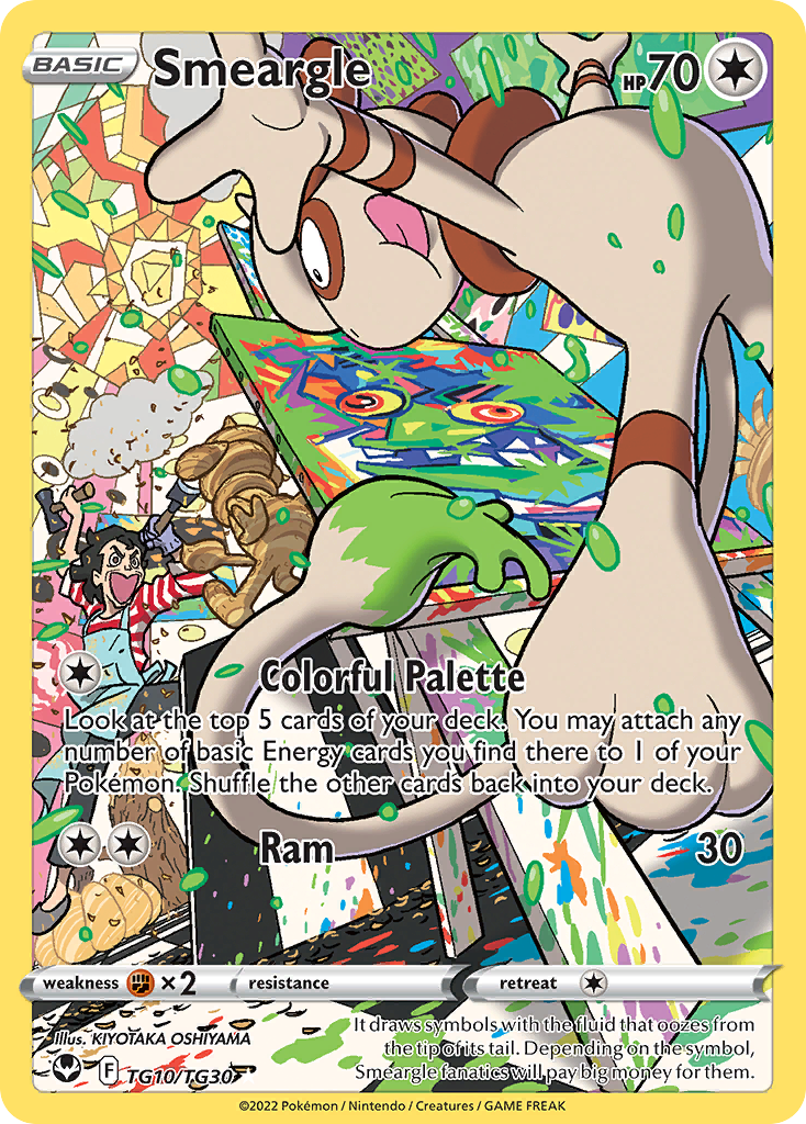 Smeargle TG10/TG30 Trainer Gallery Rare Silver Tempest Trainer Gallery Holo NM/M