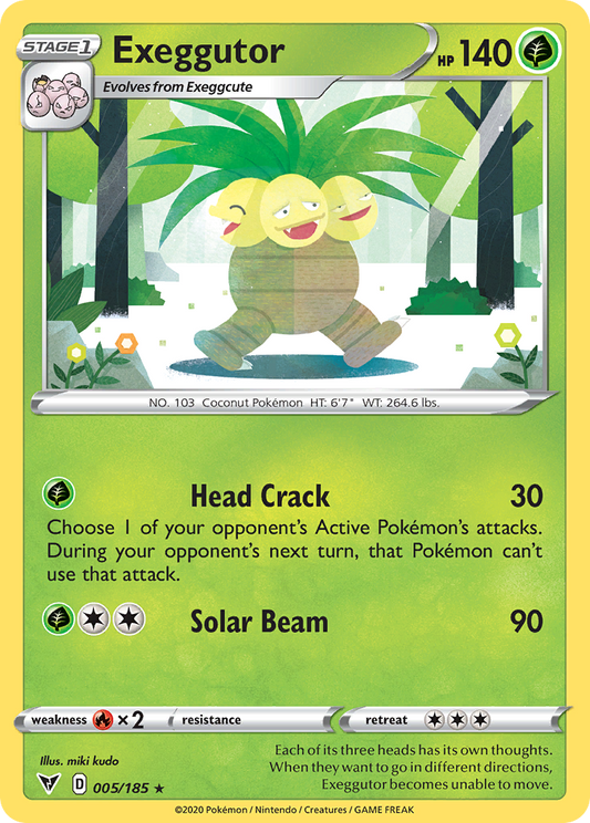 Exeggutor 005/185 Rare Reverse Holo Vivid Voltage NM/LP