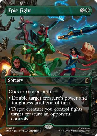 Epic Fight (Borderless) 351 Rare Marvel Super Heroes NM/M