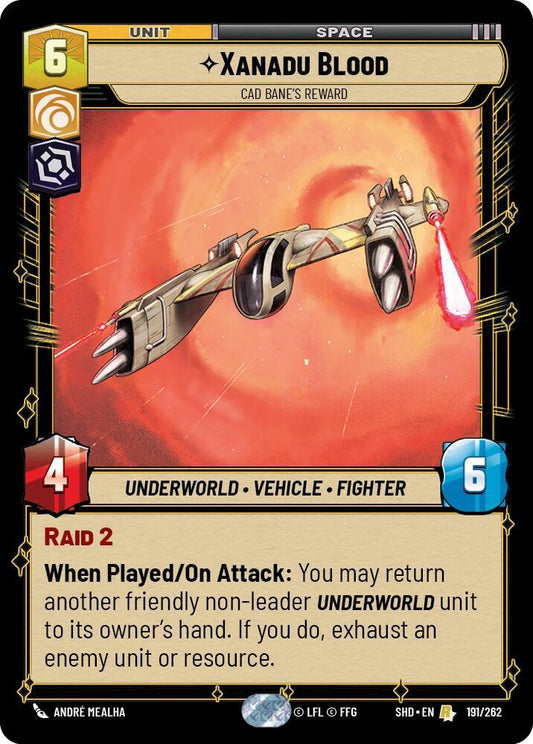 Xanadu Blood - Cad Bane's Reward 191/262 Rare Foil Shadows of the Galaxy NM/M