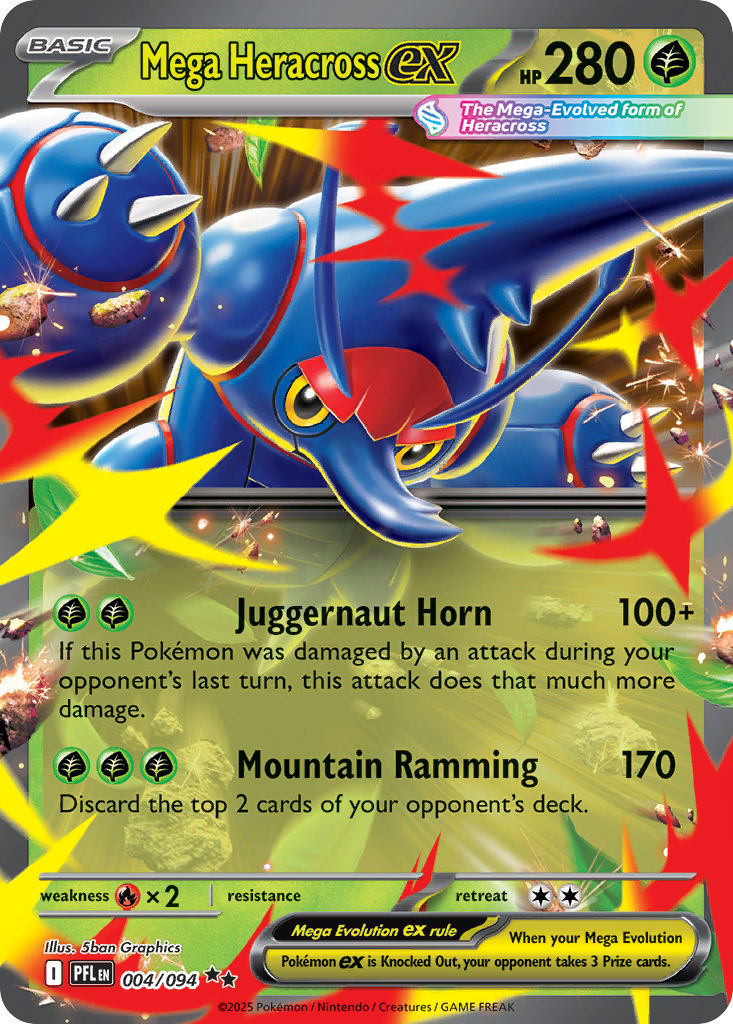 Mega Heracross ex 004/094 Double Rare Phantasmal Flames NM/M
