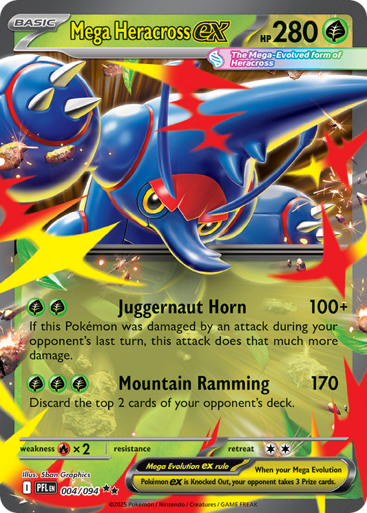 Mega Heracross ex 004/094 Double Rare Phantasmal Flames NM/M