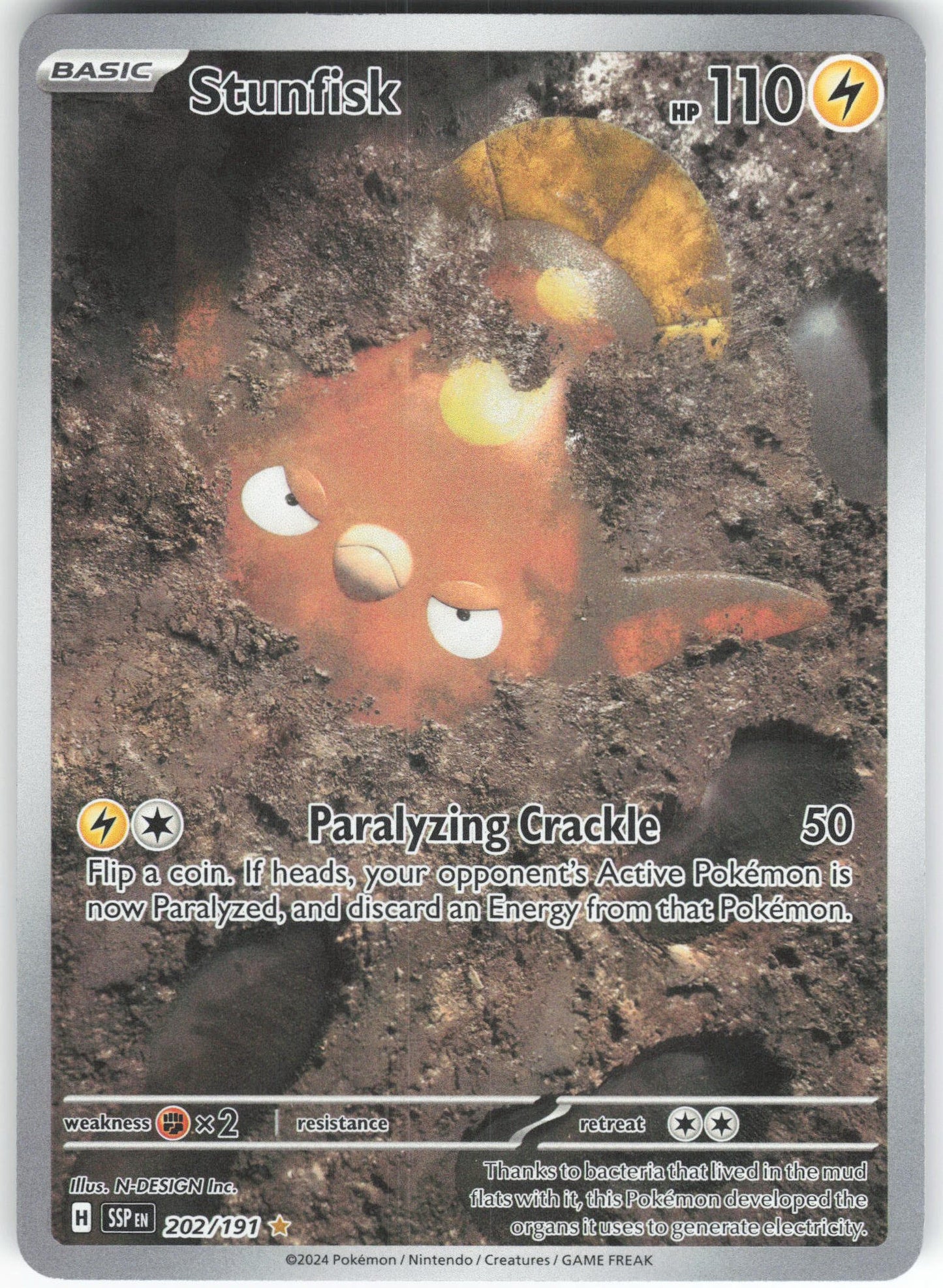 Stunfisk - Illustration Rare SV08: Surging Sparks 202/191 NM