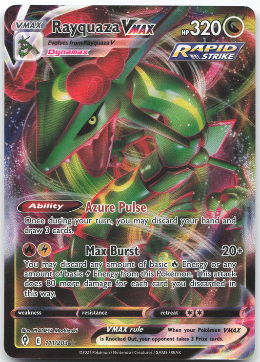 Rayquaza VMAX Ultra Rare SWSH07: Evolving Skies 111/203 NM