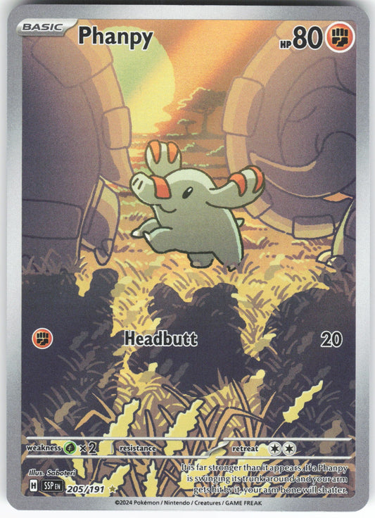 Phanpy - Illustration Rare SV08: Surging Sparks 205/191 NM