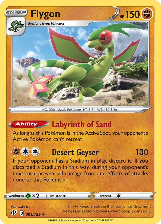 Flygon 091/189 Rare Darkness Ablaze NM/LP